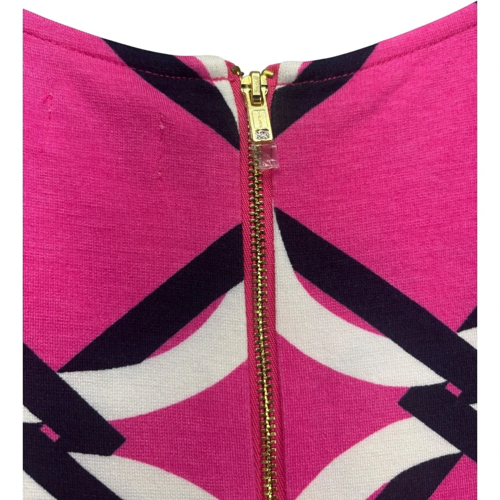 NWT Crown & Ivy Beach Dress PP Pink Geometric Sleeveless Shift Stretch Petite